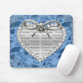 Diamond Heart Frame Blue Mouse Pad Mousepad (Mit Mouse)