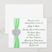 Diamond Heart Green Probe Dinner Einladung (Vorne/Hinten)