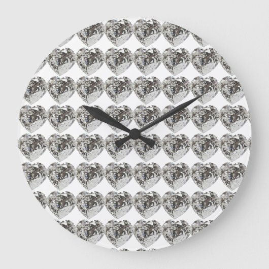 Diamond Heart Große Wanduhr (Vorderseite)