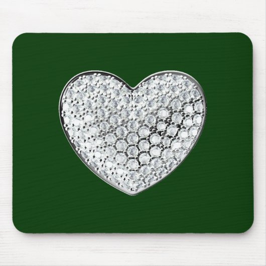 Diamond Heart - grünes Bg Mousepad (Vorne)