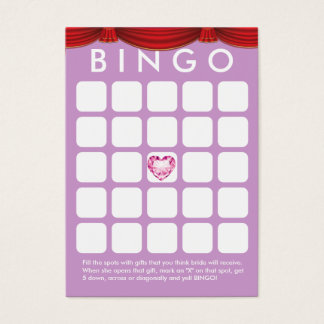 Diamond Heart Lila Brautparty Bingo Card