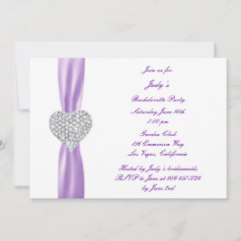 Diamond Heart Lila Junggeselinnen-Abschied Einladu Einladung