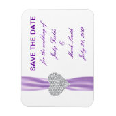 Diamond Heart Lila Wedding Save the Date Magnet (Vertikal)