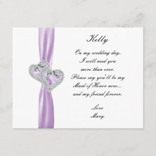 Diamond Heart Lila Wedding Trauzeugin Card Einladung