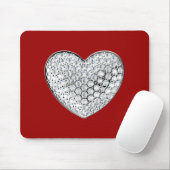 Diamond Heart - maroon bg Mousepad (Mit Mouse)