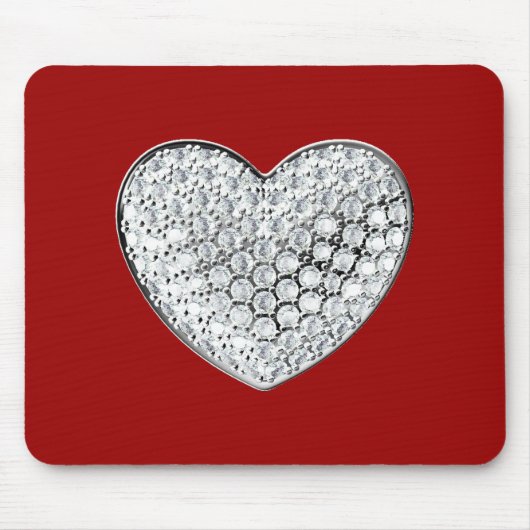 Diamond Heart - maroon bg Mousepad (Vorne)