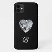 Diamond Heart Monogram Phone Case (Rückseite)