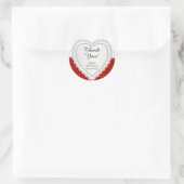 Diamond Heart on White and Red Background Runder Aufkleber (Tasche)