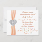 Diamond Heart Orange Probe Dinner Einladung (Vorderseite)