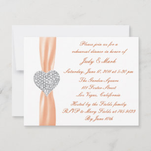 Diamond Heart Orange Probe Dinner Einladung