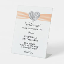 Diamond Heart Orange Ribbon Wedding Safety