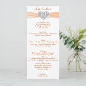 Diamond Heart Orange Wedding Menu Card Menükarte (Stehend Vorderseite)