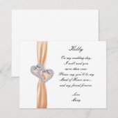 Diamond Heart Orange Wedding Trauzeugin Card Einladung (Vorne/Hinten)