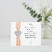 Diamond Heart Orange Wedding Trauzeugin Card Einladung (Stehend Vorderseite)