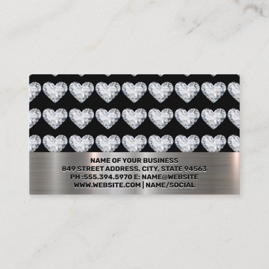 Diamond Heart Pattern | Diskontkarte Visitenkarte (Rückseite)