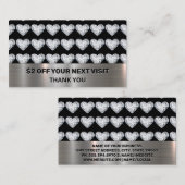 Diamond Heart Pattern | Diskontkarte Visitenkarte (Vorne/Hinten)