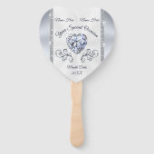 Diamond Heart Personalisiert Wedding Fans in Bulk Fächer (Vorderseite)