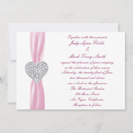Diamond Heart Pink Hochzeitseinladung Einladung