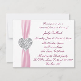 Diamond Heart Pink Probe Abendessen Einladung