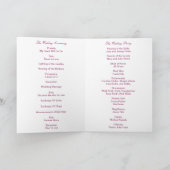 Diamond Heart Pink Wedding Program Card Programm (Innenseite)