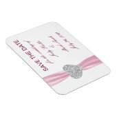 Diamond Heart Pink Wedding Save the Date Magnet (Rechte Seite)