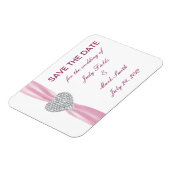 Diamond Heart Pink Wedding Save the Date Magnet (Linke Seite)