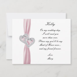 Diamond Heart Pink Wedding Trauzeugin Card Einladung