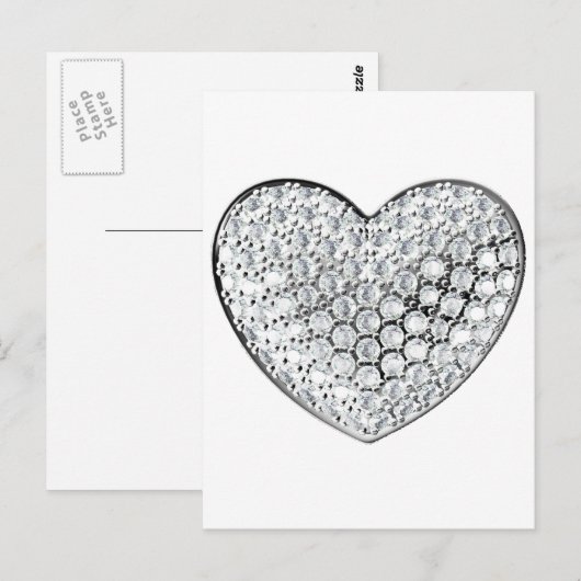 Diamond Heart Postkarte (Vorne/Hinten)