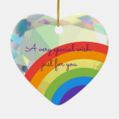 Diamond Heart Rainbow Keramik Wish Ornament (Hinten)