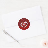 Diamond Heart Red Glitzern Sparkle Glam Modern Runder Aufkleber (Umschlag)