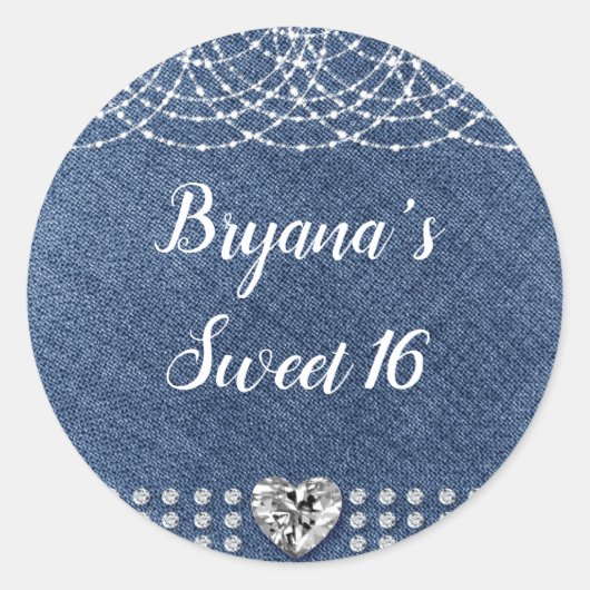 Diamond Heart Red Glitzern Sparkle Glam Modern Runder Aufkleber (Vorderseite)