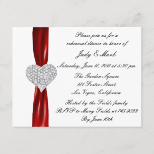 Diamond Heart Red Probe Dinner Einladung