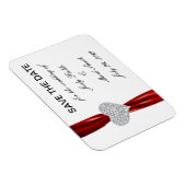Diamond Heart Red Wedding speichern das Date Magne Magnet (Rechte Seite)