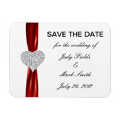 Diamond Heart Red Wedding speichern das Date Magne Magnet (Horizontal)