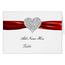 Diamond Heart Red Wedding Table Platzkarte