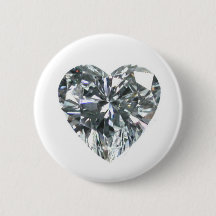 Diamond Heart Round Button