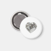 Diamond Heart Shape Brilliant Magnet (Vorderseite/Rückseite)