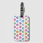 Diamond Heart Watercolor Muster Niedliche Pastel G Gepäckanhänger (Vorderseite Vertikal)