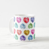 Diamond Heart Watercolor Muster Niedliche Pastel G Kaffeetasse (Vorderseite Links)