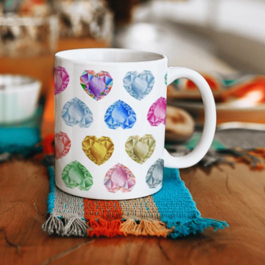 Diamond Heart Watercolor Muster Niedliche Pastel G Kaffeetasse