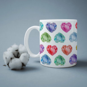 Diamond Heart Watercolor Muster Niedliche Pastel G Kaffeetasse