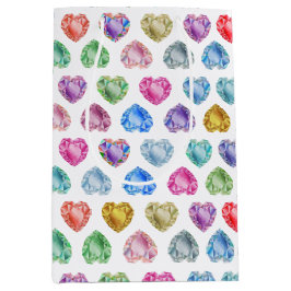 Diamond Heart Watercolor Muster Niedliche Pastel G Mittlere Geschenktüte