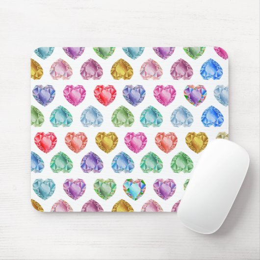 Diamond Heart Watercolor Muster Niedliche Pastel G Mousepad (Mit Mouse)