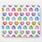 Diamond Heart Watercolor Muster Niedliche Pastel G Mousepad (Vorne)