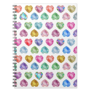 Diamond Heart Watercolor Muster Niedliche Pastel G Notizblock