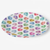 Diamond Heart Watercolor Muster Niedliche Pastel G Pappteller (Schrägansicht)