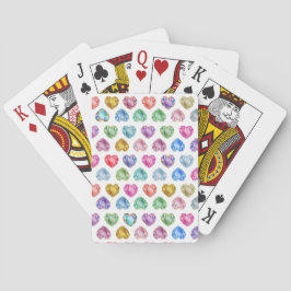 Diamond Heart Watercolor Muster Niedliche Pastel G Spielkarten