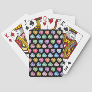 Diamond Heart Watercolor Muster Niedliche Pastel G Spielkarten
