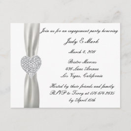 Diamond Heart White Wedding Engagement Party Invit Einladung