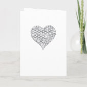 Diamond Heart White Wedding Program Card Programm (Rückseite)